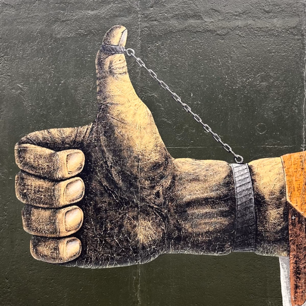 Illustrated thumbs-up print